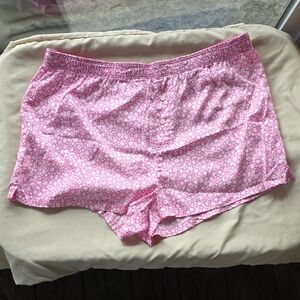 PINK Victoria's Secret Pink Floral Button-Front Sleep Shorts
